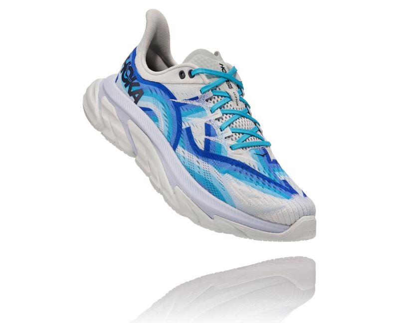 Hoka One One Clifton Edge Geometric - Tenis Corrida Estrada Mulher Azuis / Azuis Floral | PT-IwiuPan